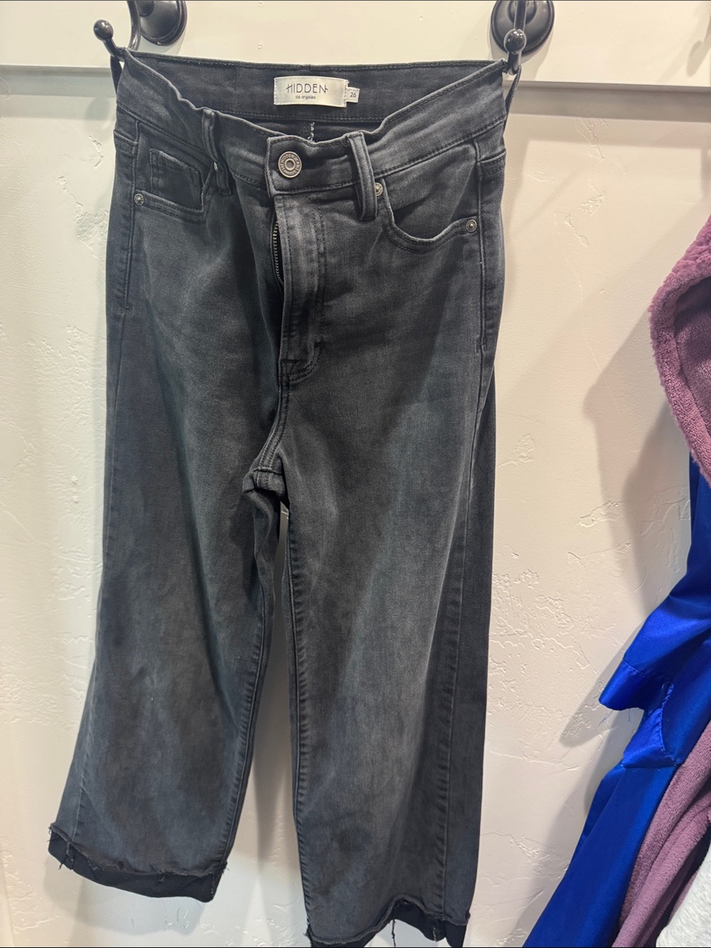Hidden Women's Wide Leg Jeans in Washed Black